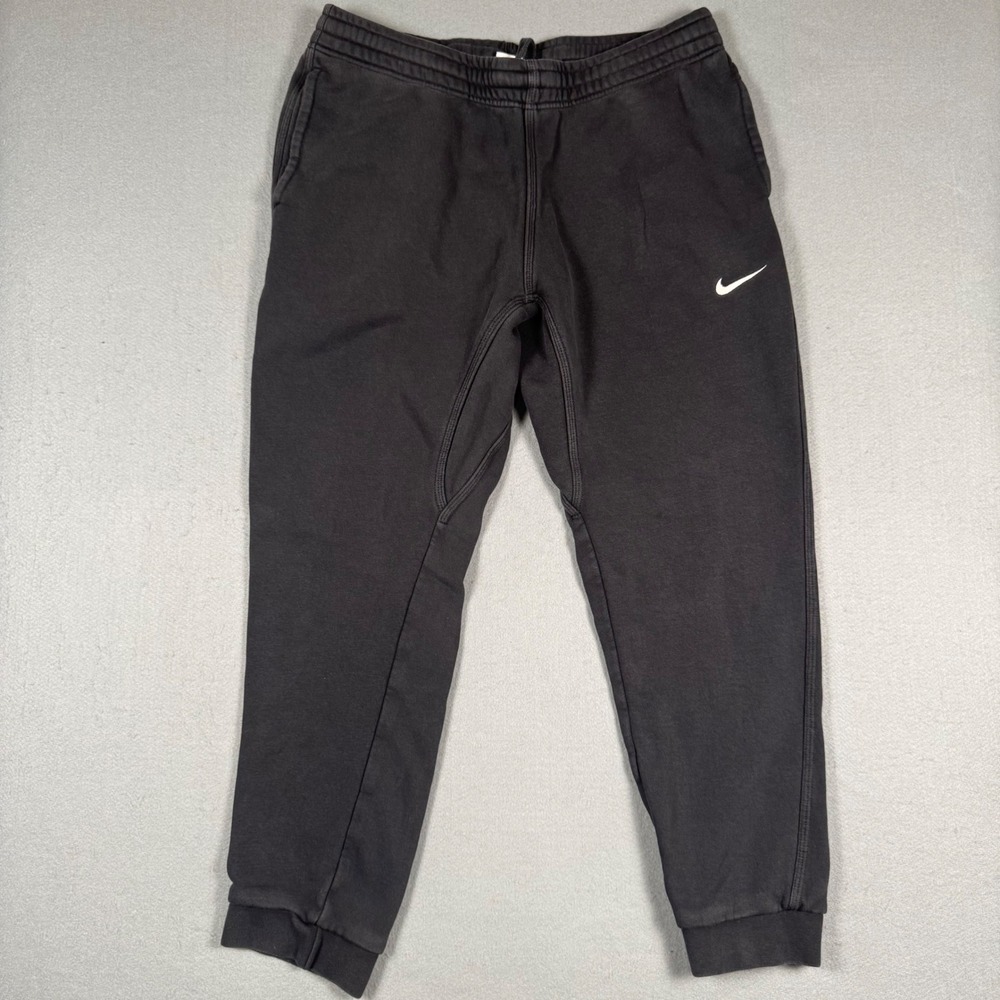 Nike Sweatpants Mens XL Black Fleece Joggers Embroidered Swoosh Logo Athletic